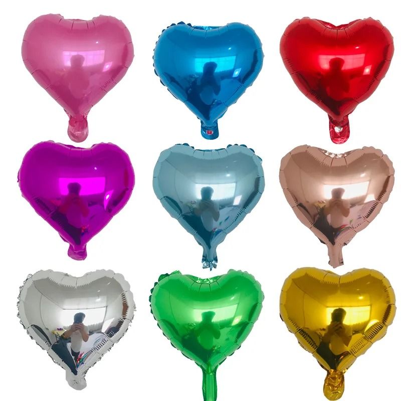 Heart Foil Balloon Set – 10 Pcs Romantic Decor Supplies