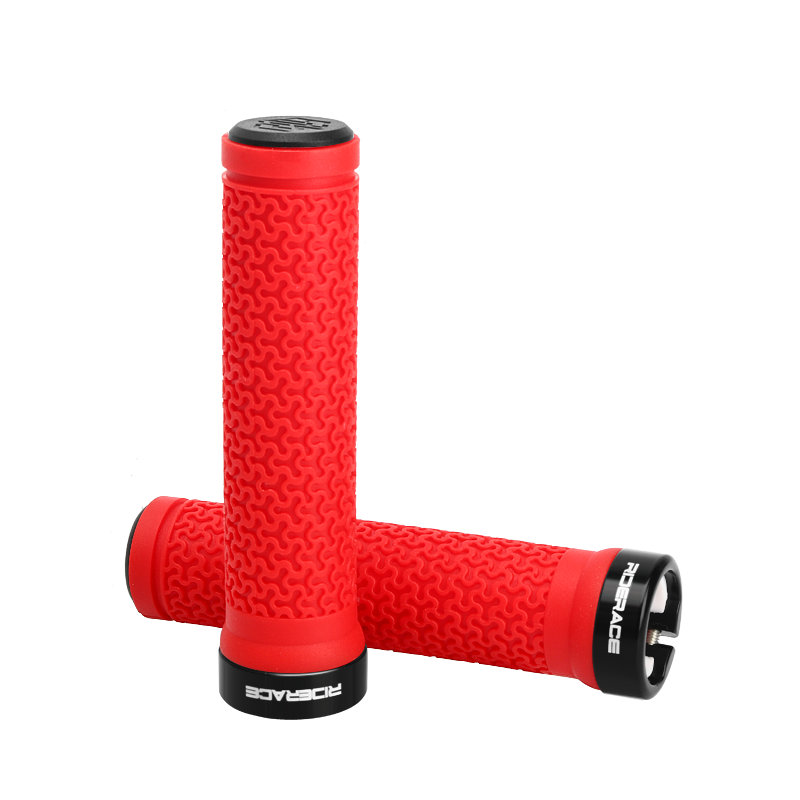 Premium MTB Bicycle Handlebar Grips Soft Non-Slip Rubber Locking Cover