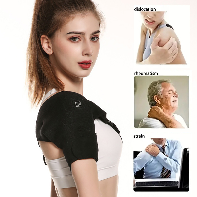 Heated Shoulder Brace Wrap USB Electric Heating, Arm Shoulder Support Belt, Massage Strap, Fitness Brace Keep Warm