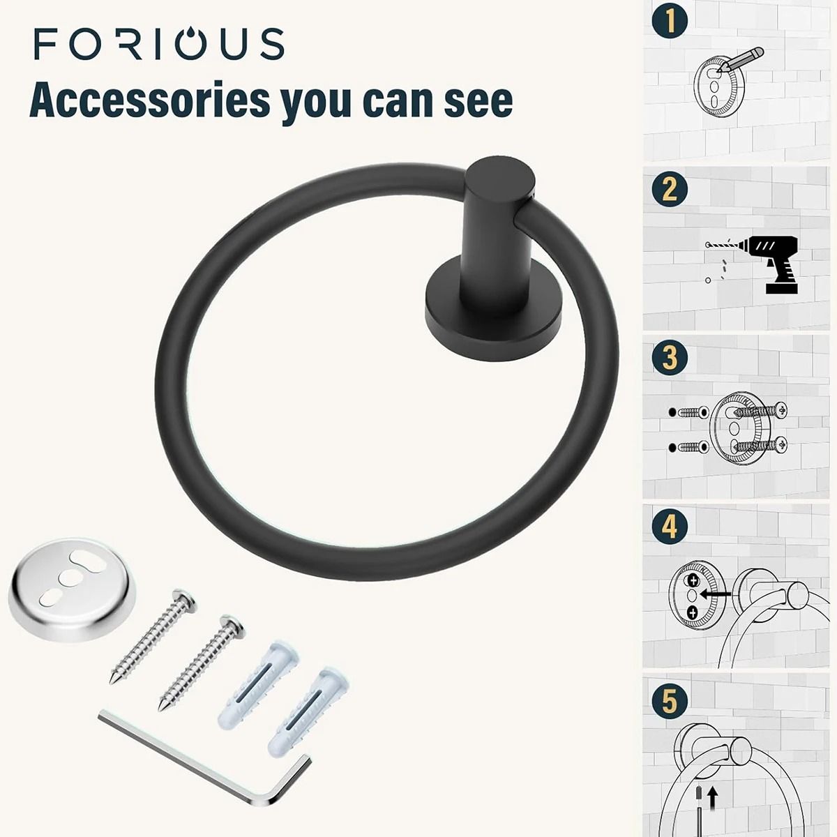 Stainless Steel Towel Ring – SUS304 Round Hand Towel Holder