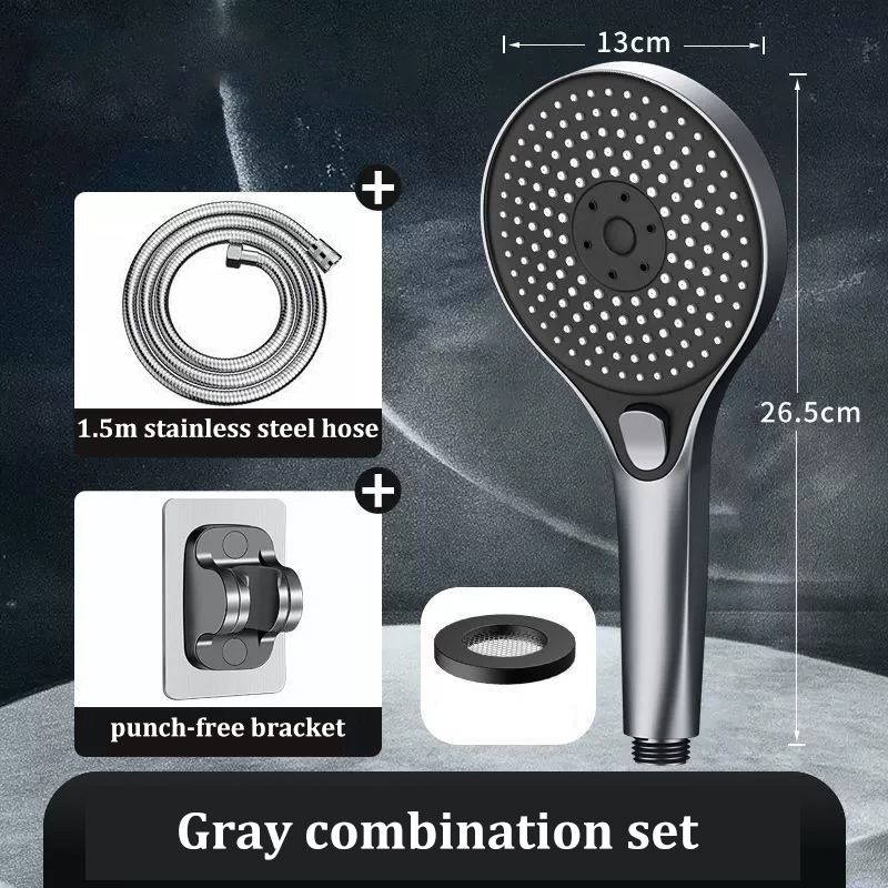 High-pressure Three-speed Shower Head with Large Panel Super Powerful Universal Bathroom Shower Head Combination Set