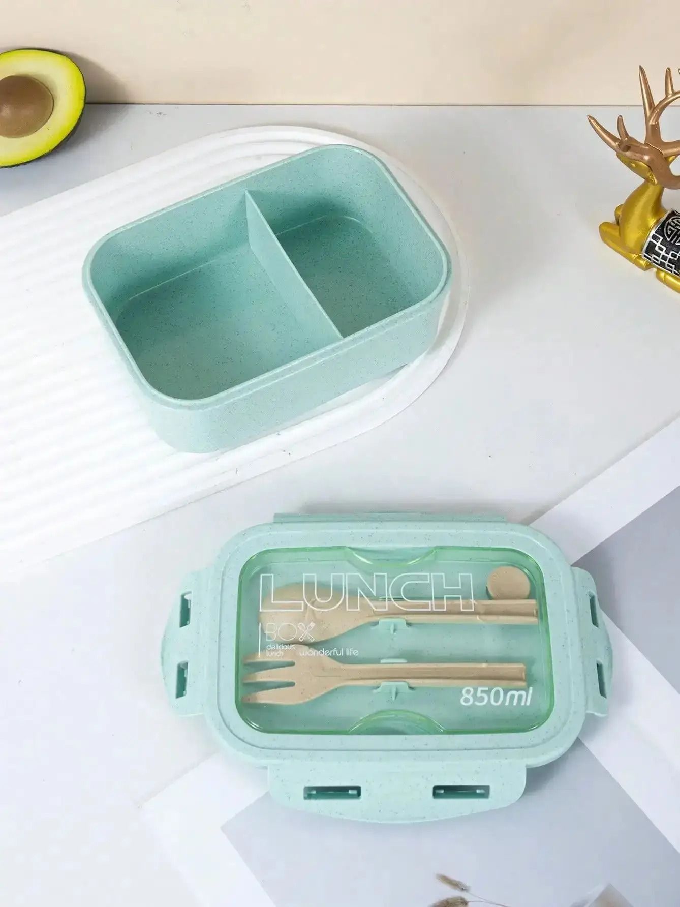Microwave Safe Lunch Box with Tableware and Airtight Seal