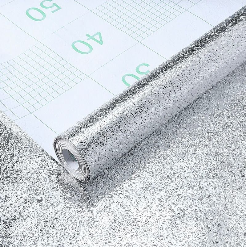 High-Temperature Self-Adhesive Aluminum Foil Paper – Waterproof and Oil-Proof Kitchen Backsplash Sticker