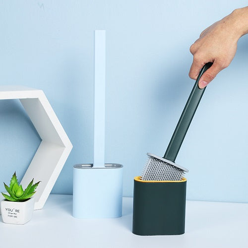Next-Gen Clean - Revolutionary Flexible Silicone Toilet Brush with Holder, Wall-Mounted Design, Water-Repellant