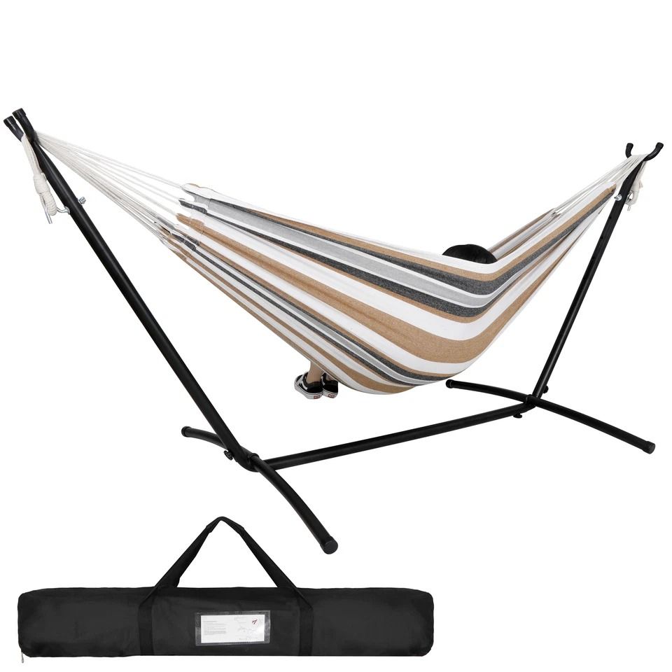 Relax in Style Cozy Hammock Hanging with Stand, Comfortable Porch Swing Seat, Durable Rope Chair Lounger