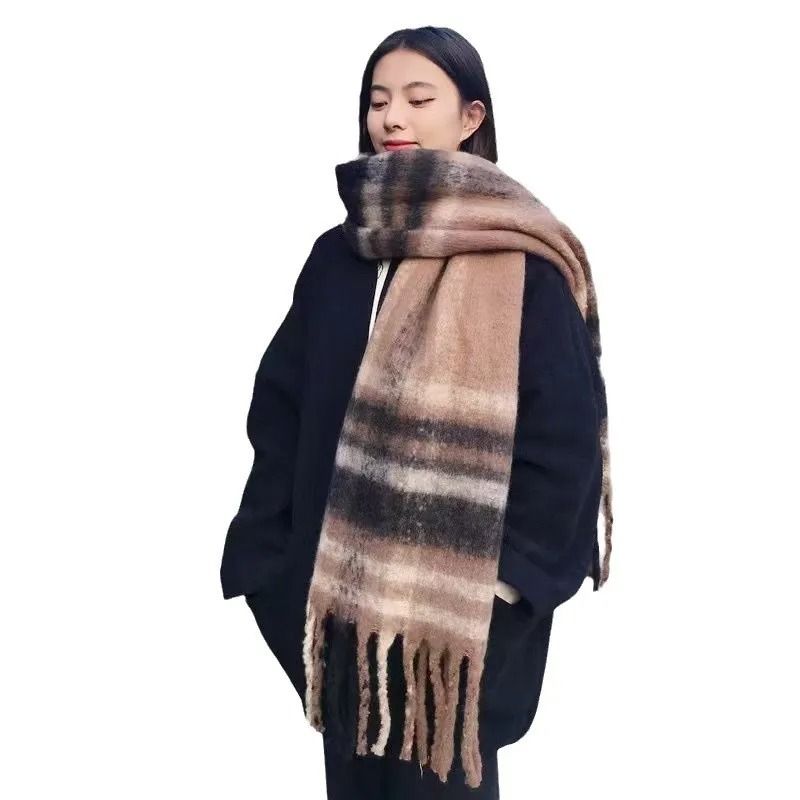 Luxury Cashmere Pashmina Shawl – Extra-Long Winter Thick Warm Scarf with Tassels