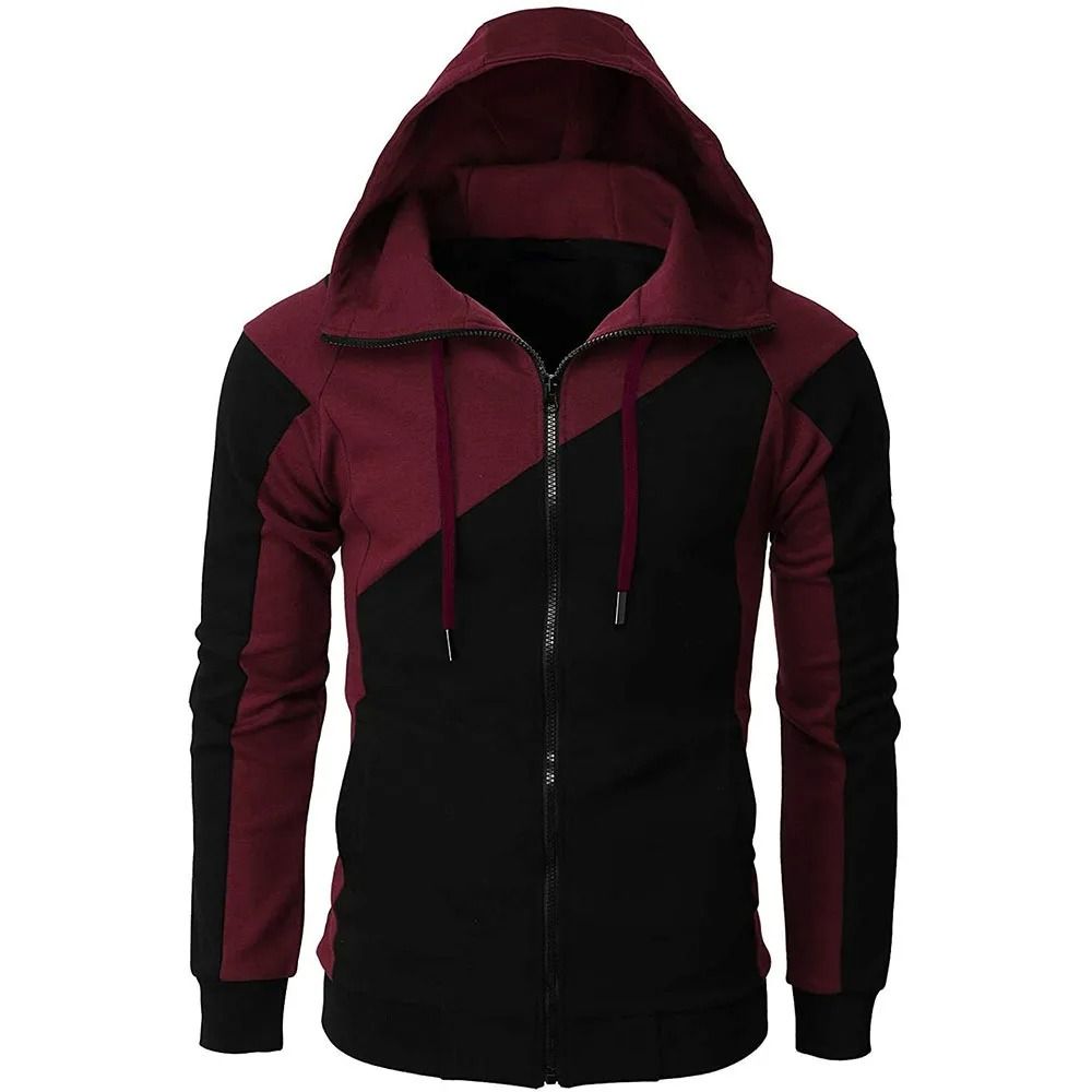 Mens Zip Up Fleece Bomber Jacket Hooded Casual Coat