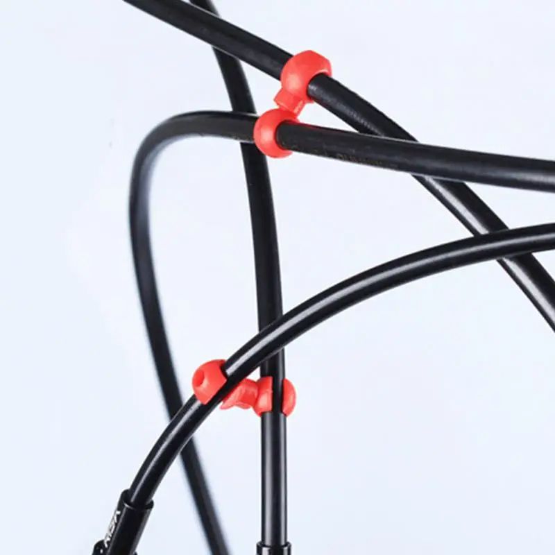 Rotatable S Buckle Bike Brake/Derailleur Shift Clips, MTB Cable Line Tube Ring Clasp