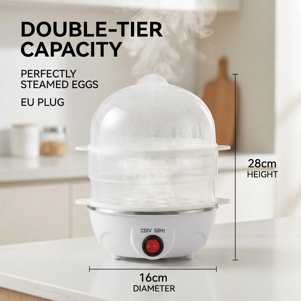Double Layers Electric Egg Boiler and Multifunctional Breakfast Machine