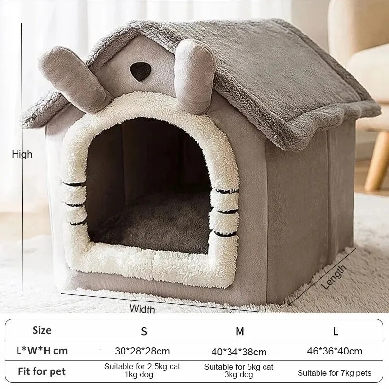 Cozy Indoor Pet Bed Tent Kennel with Removable Cushion - Ideal for Small to Large Pets