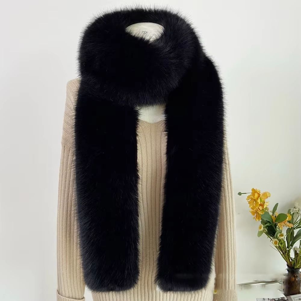Luxury Plush Fake Fur Long Scarf 70.87in Soft Winter Wrap & Shawl