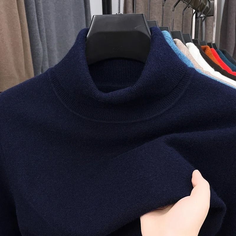 Mens Slim Fit Turtleneck Sweater Anti Pilling Knit Pullover