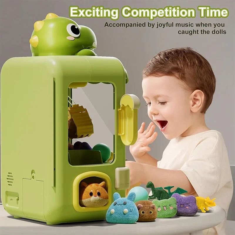 Dinosaur Claw Machine Toy with Music and Adjustable Arm
