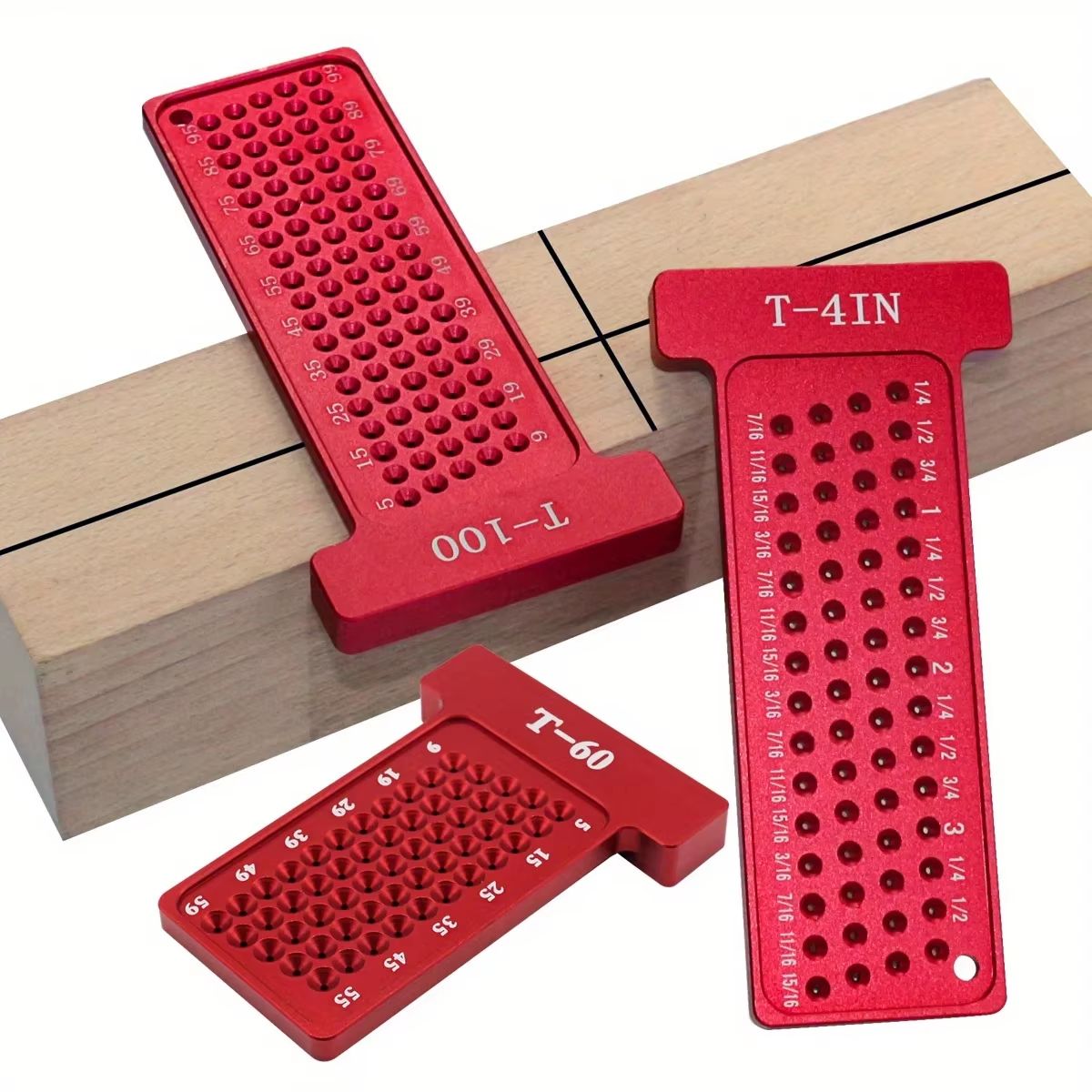 PrecisionPocket T-Square & Hole Scribing Gauge - Metric / Inch Layout Ruler