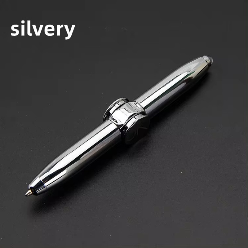 Luminous Gyro Pen Multifunctional Decompression Fidget Spinner LED Light Ballpoint Pen Metal Gift Toy