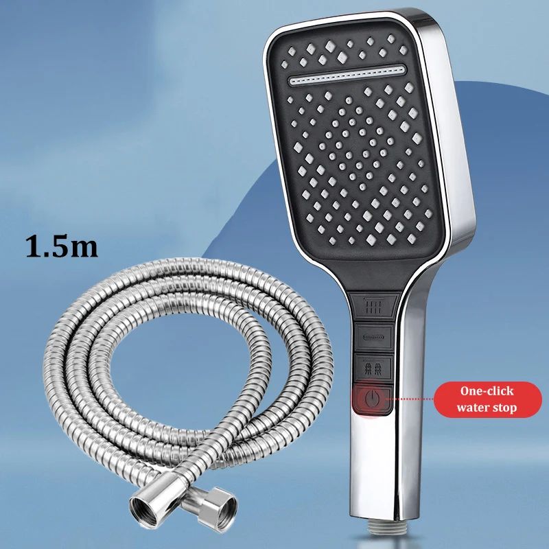 High Pressure Shower Head 7 Mode Adjustable Water Saving Shower Set