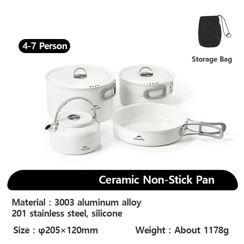 Ceramic Non-Stick Lightweight Camping Cookware Set