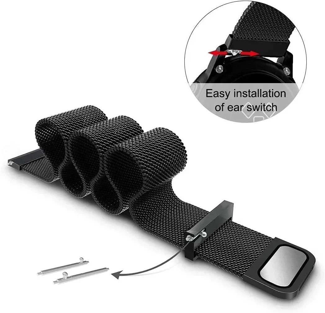 Magnetic Milanese Stainless Steel Watch Strap 20mm 22mm for Samsung Galaxy and Huawei Watches