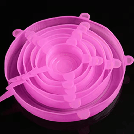 6 Pcs Silicone Cover Stretch Lids Universal Adaptable Kitchen Bowl Caps