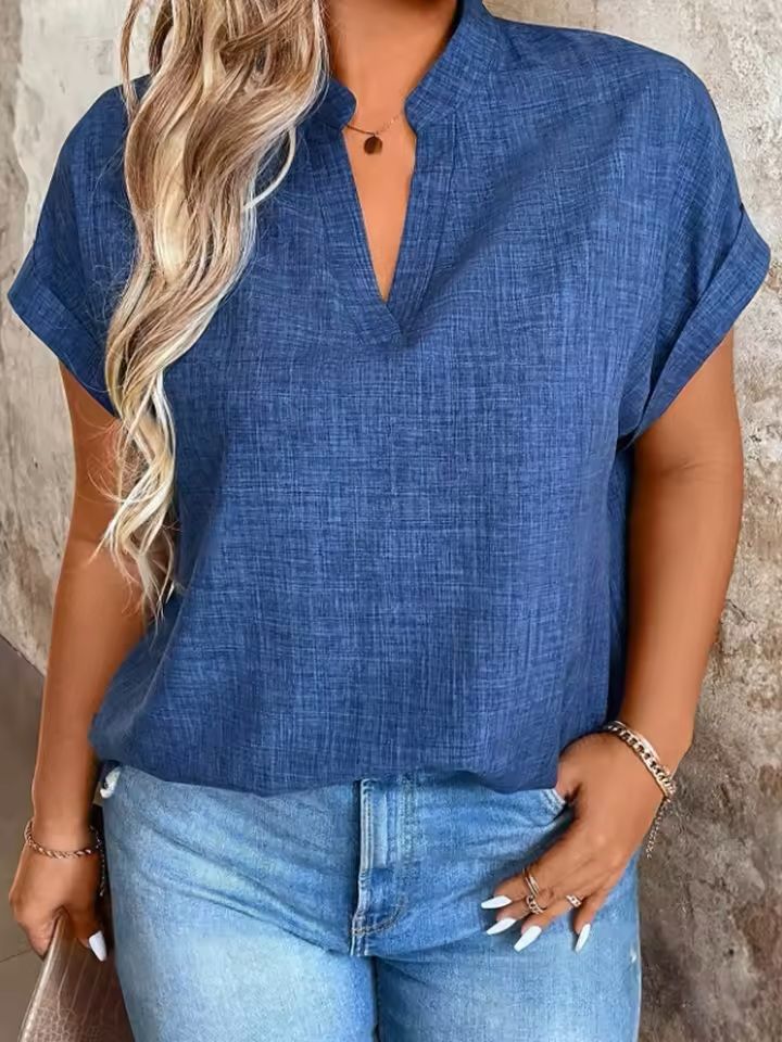 Elegant V-Neck Batwing Sleeve Top – Lightweight Spring & Summer Blouse for Women