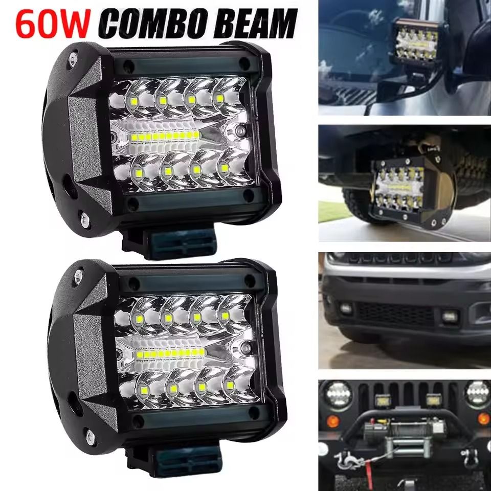 12V 60W LED Bar Offroad Spot Flood Combo Work Light for Truck Car SUV ATV UTV 4WD