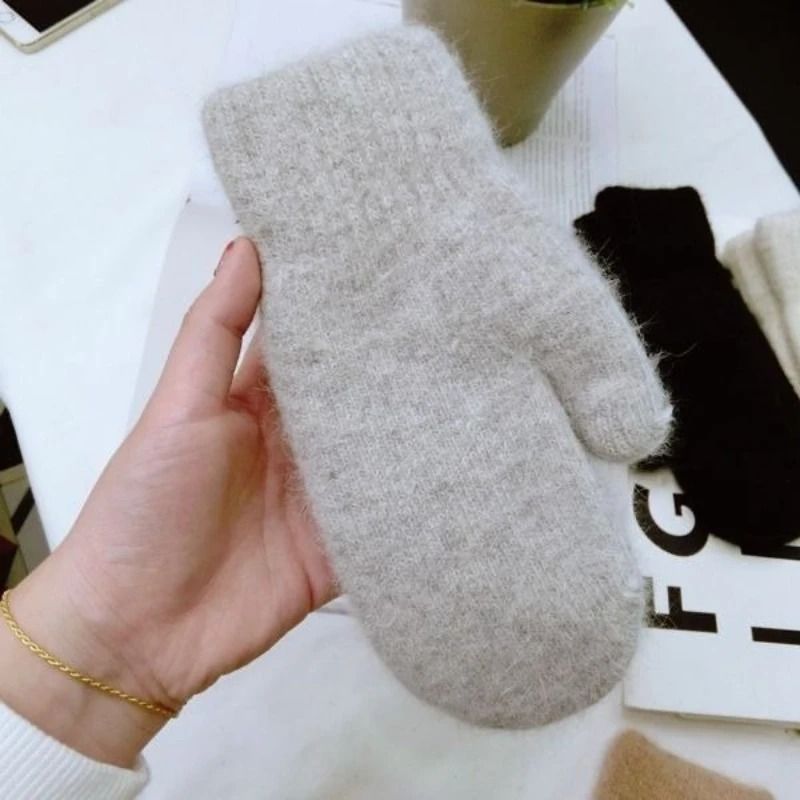 Cute Womens Winter Gloves Velvet Lined Thick Warm Cycling Gloves