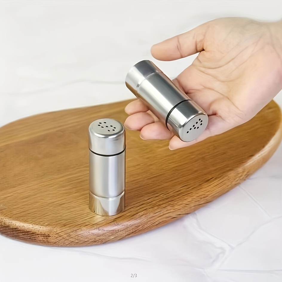 Salt Sugar Bottle with Rotating Cover, Multi-purpose Stainless Steel Spice Jar, Kitchen Gadgets, Spice Pepper Shaker