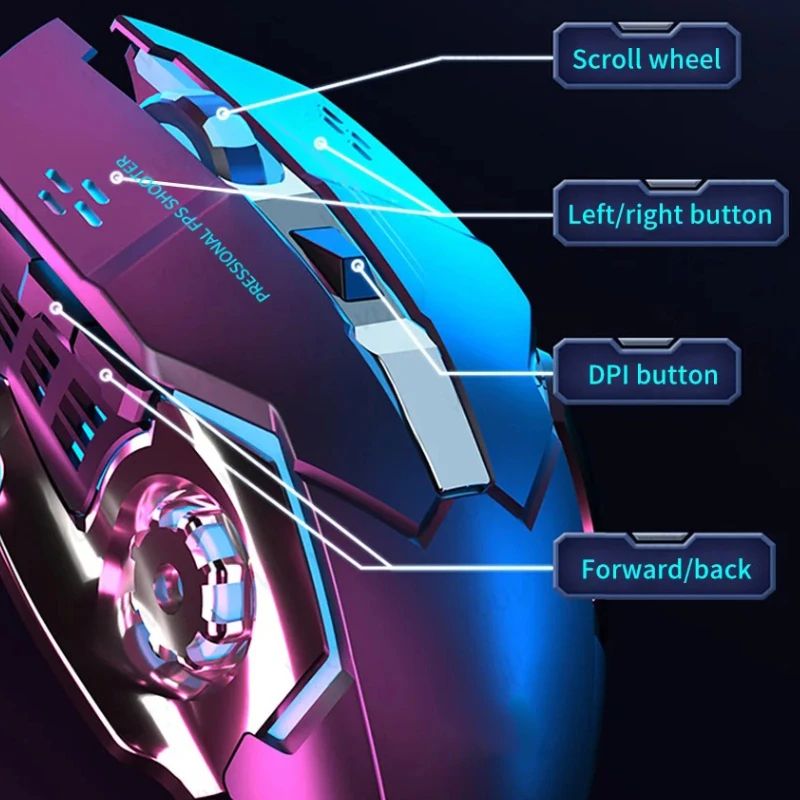StealthCharge Rechargeable Wireless Gaming Mouse – Silent Bluetooth & 2.4G RGB PC Mouse