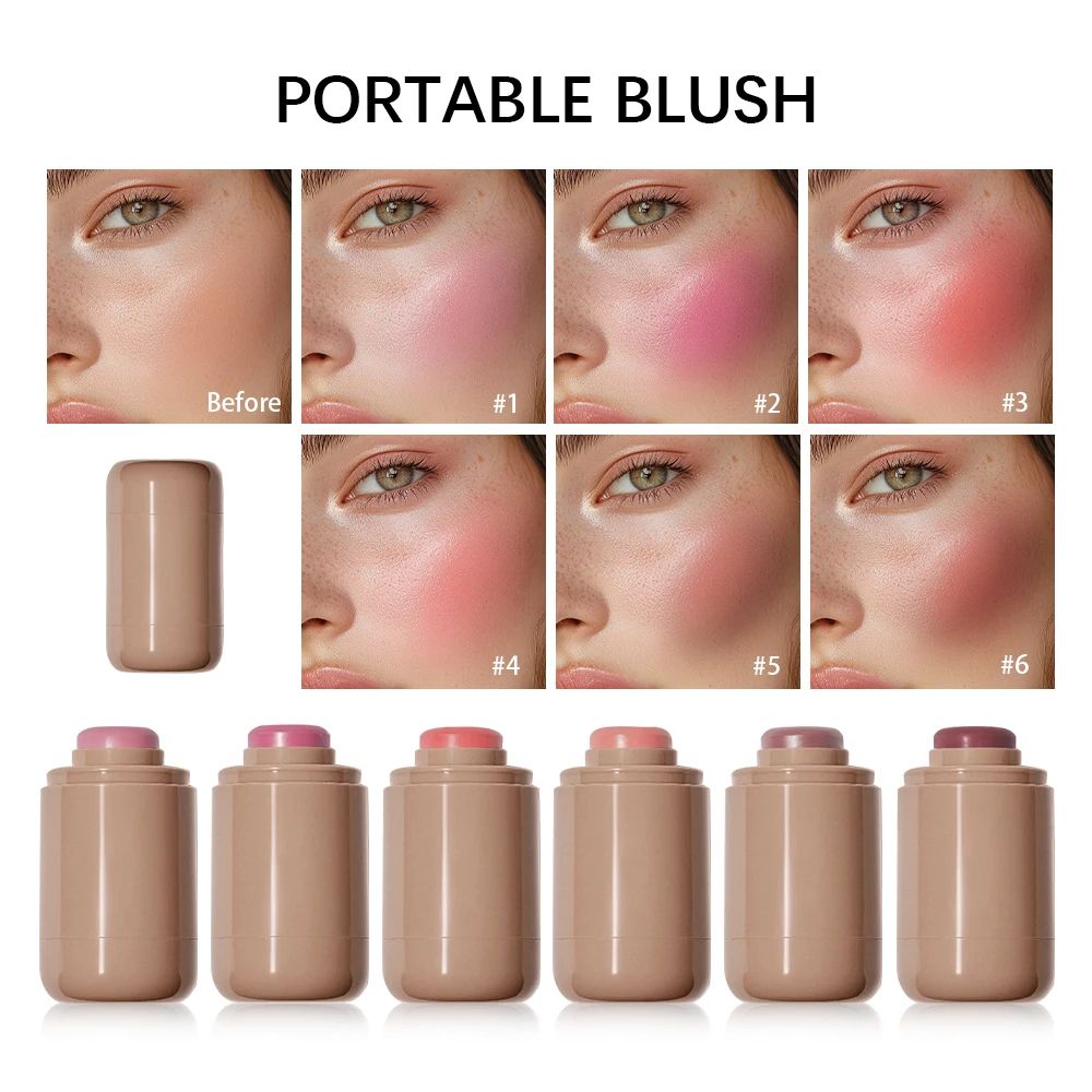 GlowTint 3 in 1 Blush Stick – Moisturizing Lip and Cheek Tint with Glossy Finish