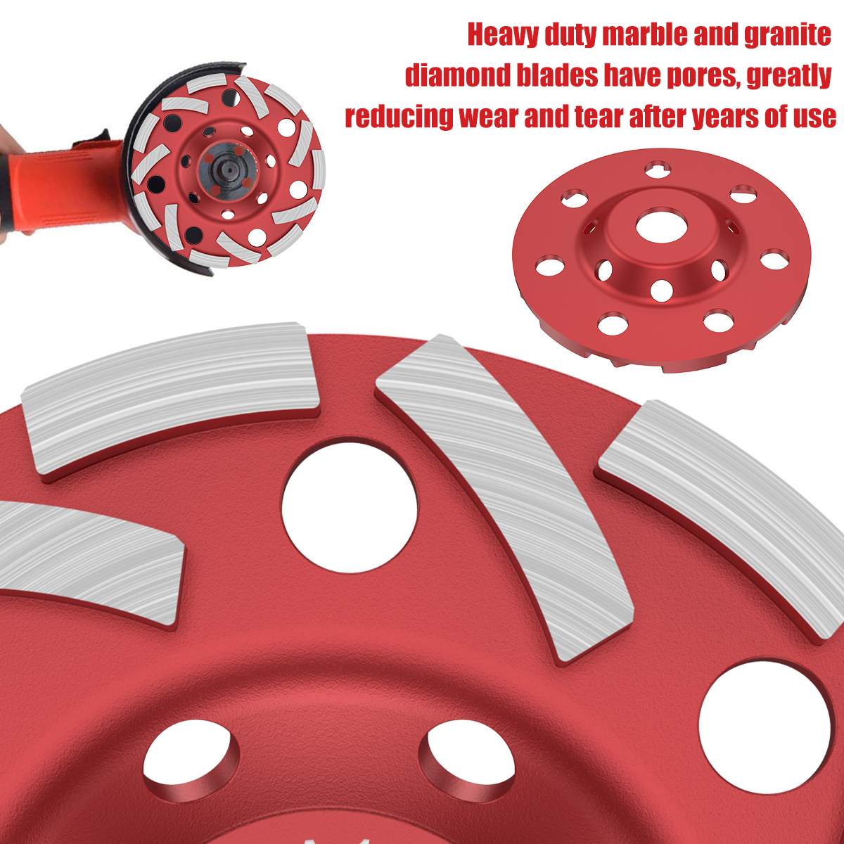 Diamond Grinding Wheel Disc, Abrasive Cup Tool Polisher for Concrete & Wood, DIY Cutting Disc, Angle Grinder Accessory