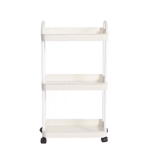 Plastic Rolling Utility Cart with Handle Multi Purpose Movable Storage Organizer