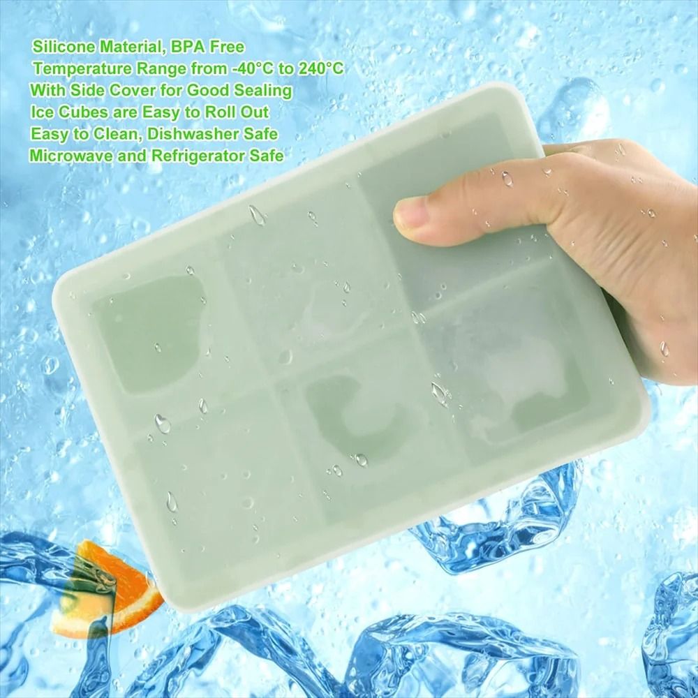 Premium Stackable Large Square Ice Cube Tray with Spill-Proof Lid
