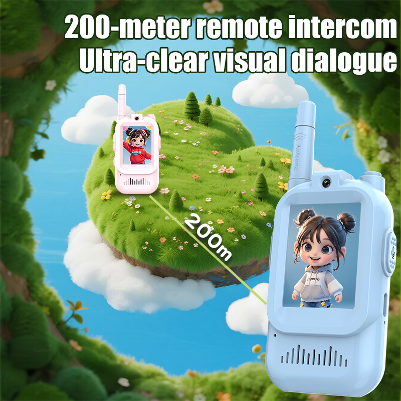 Interactive Kids Video Walkie Talkies Rechargeable with HD Screen & Voice Changer