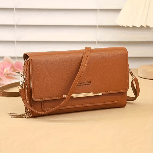 Fashionable RFID Crossbody Bag – Mobile Phone Bag, Card Wallet & Coin Purse in One