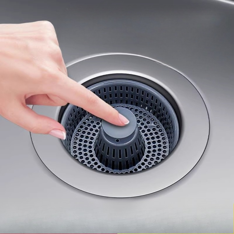 Sink Strainer, Pop Up ABS Anti Clog Leak Proof Drain Plug, Kitchen Bathroom Filter Basket