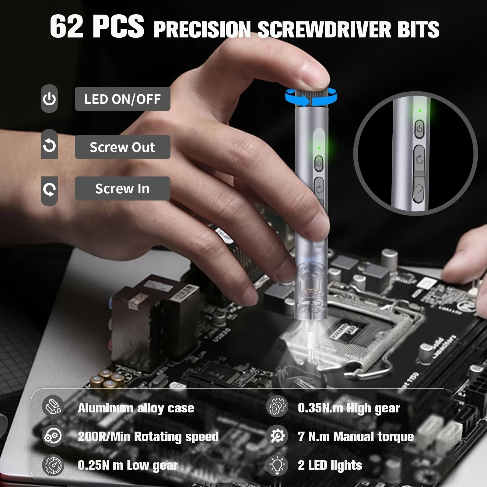 138 In 1 Precision Electric Screwdriver Set Magnetic Alloy Repair Tool Kit
