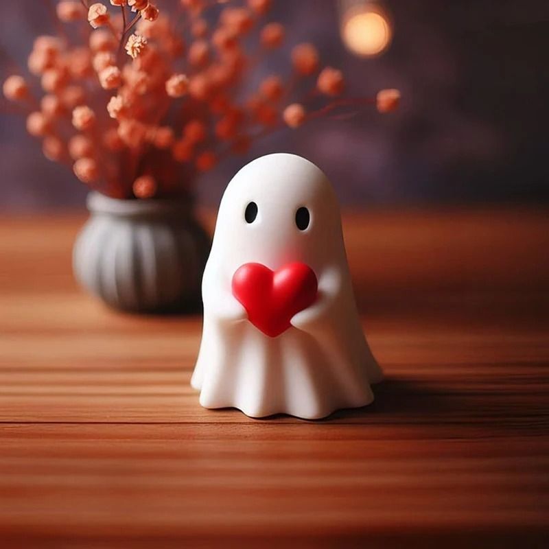 Rebel Spirit Ghost Figurine – Sassy Halloween Tabletop Decor