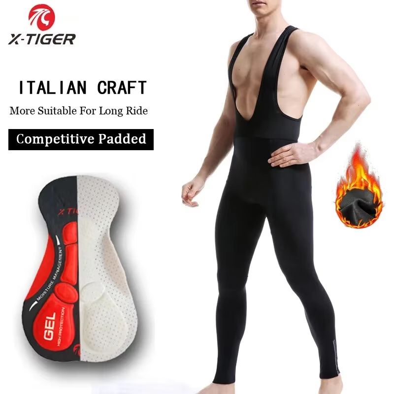 X-TIGER Winter Thermal Cycling Bib Trousers with Coolmax 5D Gel Pad