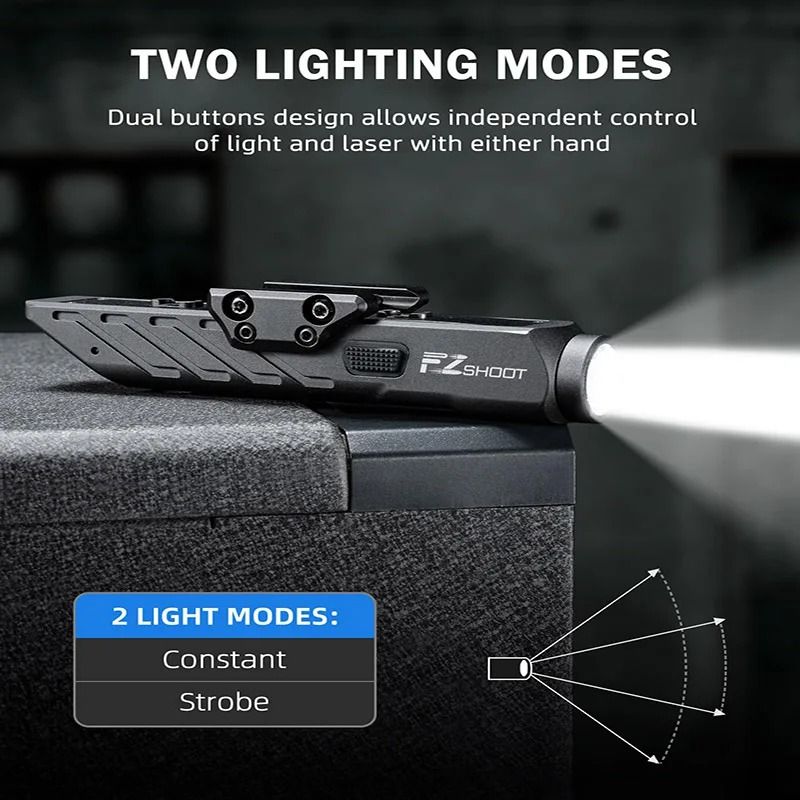 1700 Lumens Tactical LED Flashlight with Picatinny Rail Mount and Strobe Mode