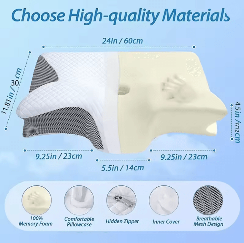 Side Sleeping Memory Foam Pillow Slow Rebound Cervical Pillow for Neck Pain Relief