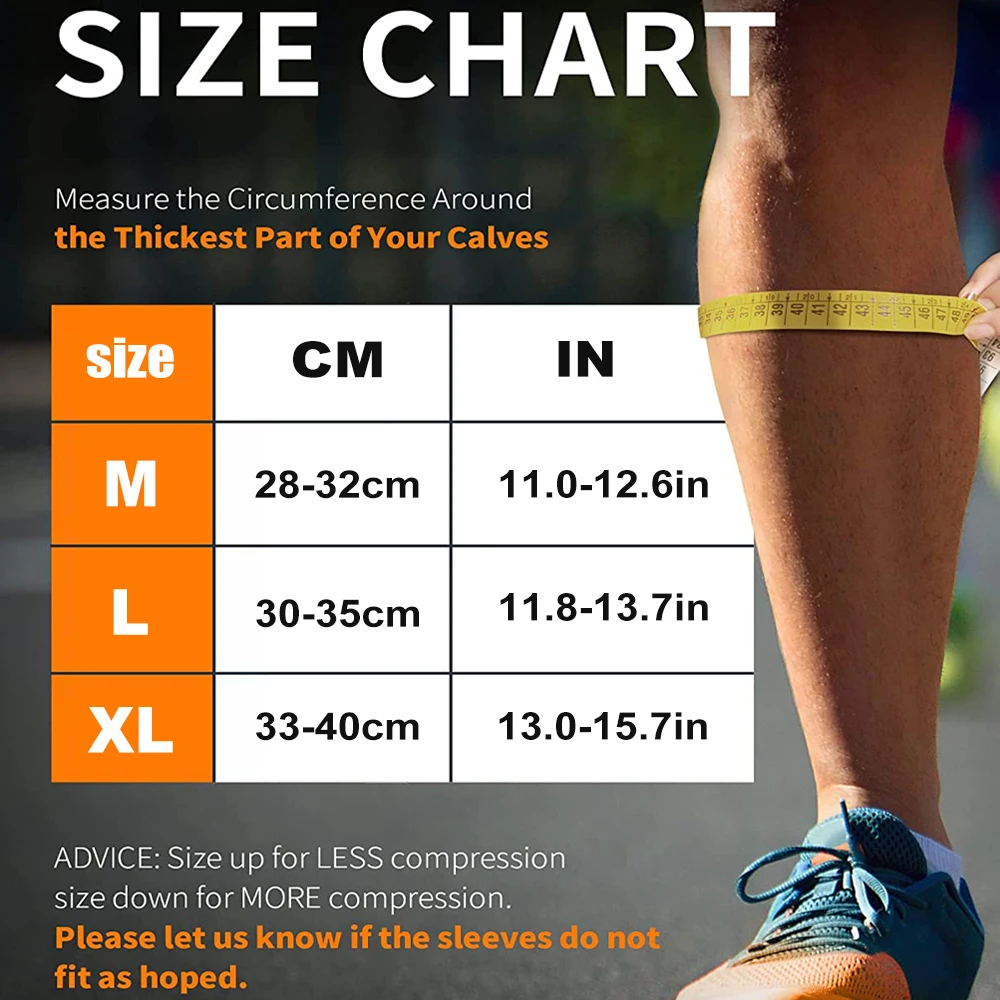 Sports Compression Calf Guards, Leg Compression Socks for Runners, Shin Splint & Calf Pain Relief