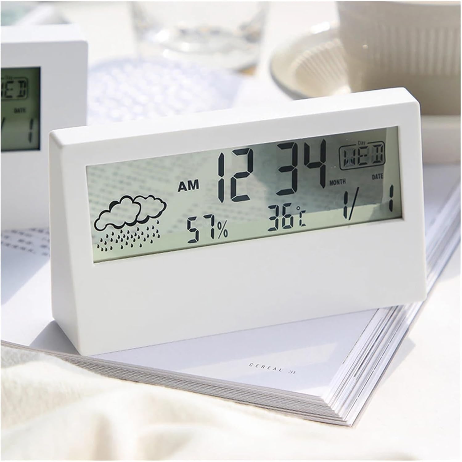 Digital Thermo Hygrometer Clock with Temperature and Humidity Display