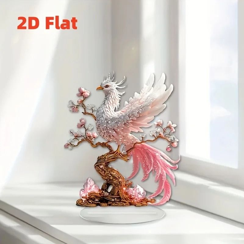 Mystical Crystal Phoenix Rising Desktop Sculpture