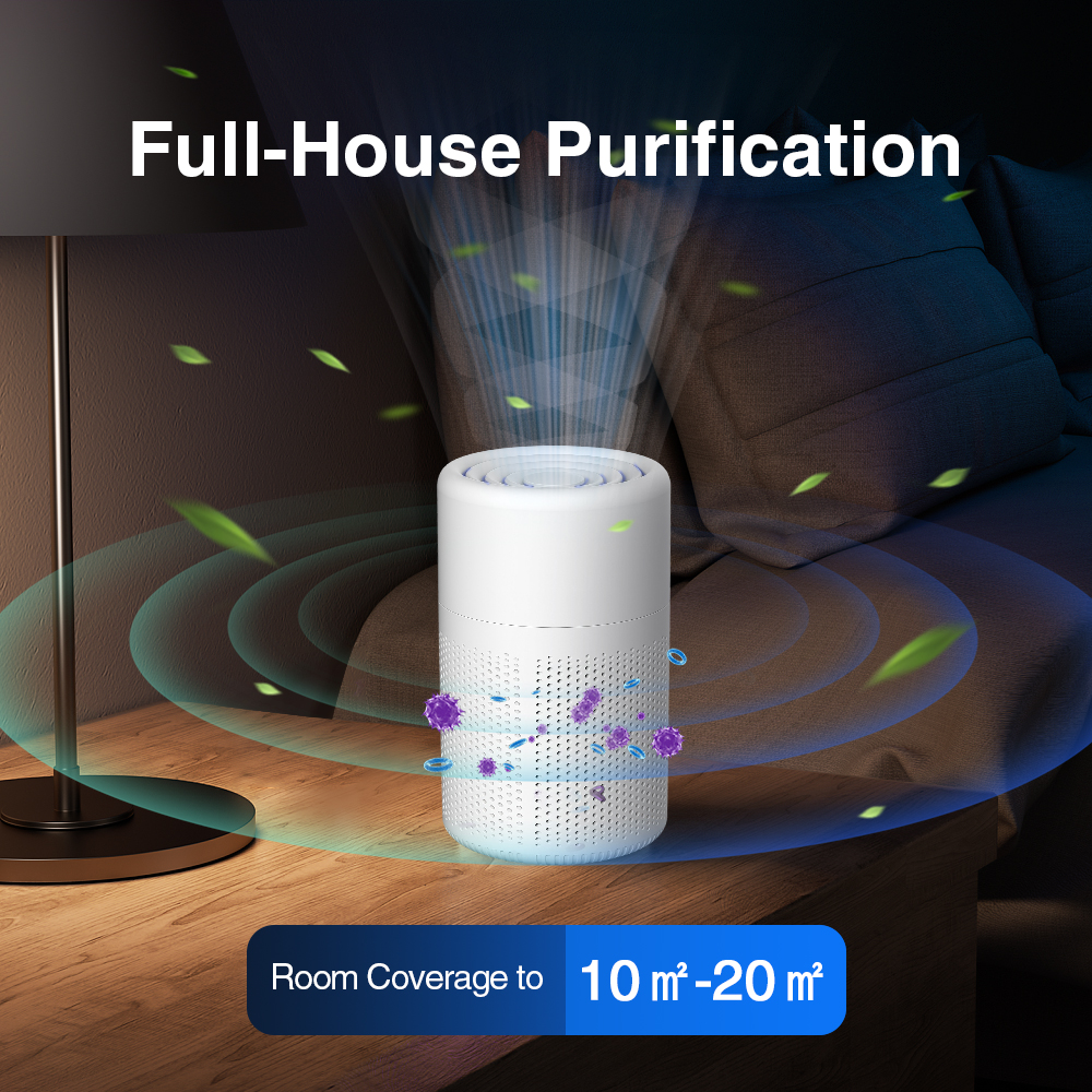 Mini Air Purifier With Activated Carbon, Smoke Odor Removal, Car Air Freshener, Negative Ion Generator