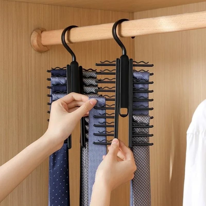 Rotatable Tie Hanger Organizer with 20 Hooks Large Capacity Closet Rack
