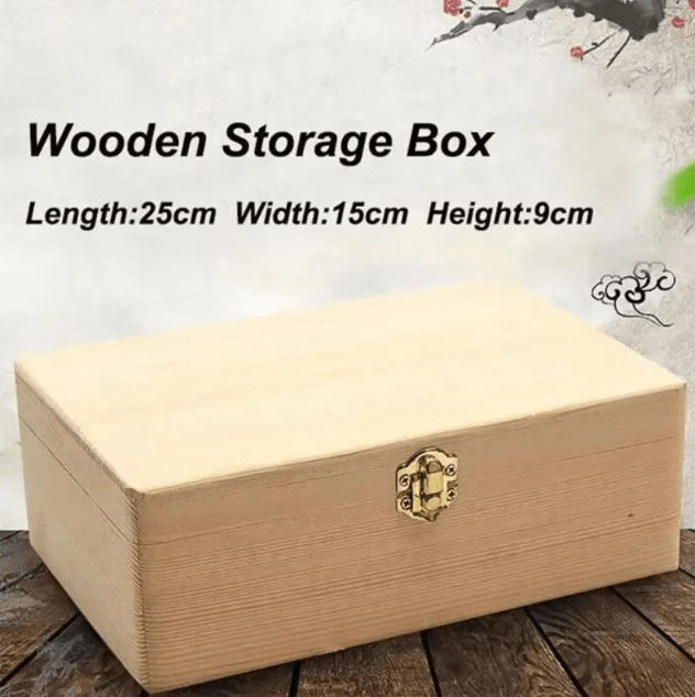 CraftKeeper Solid Wooden Jewelry Storage Box Rectangular Flip Lid Organizer