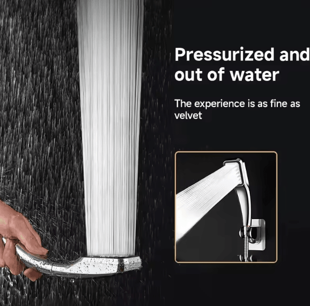 300-Hole Pressurized Handheld Shower Head – High-Pressure Water Saving Rainfall Spray Bathroom Upgrade