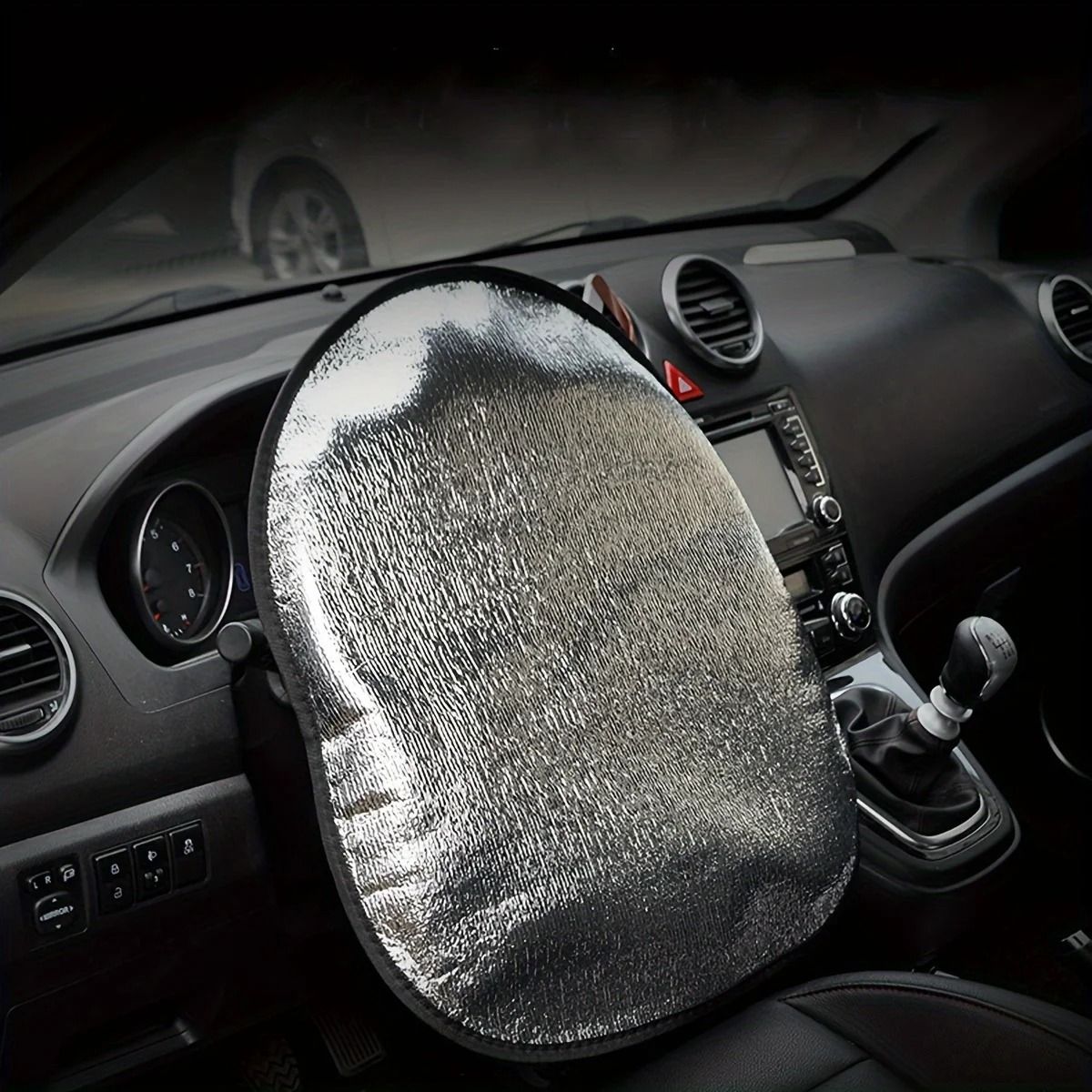 Car Steering Wheel Silver Sun Shade