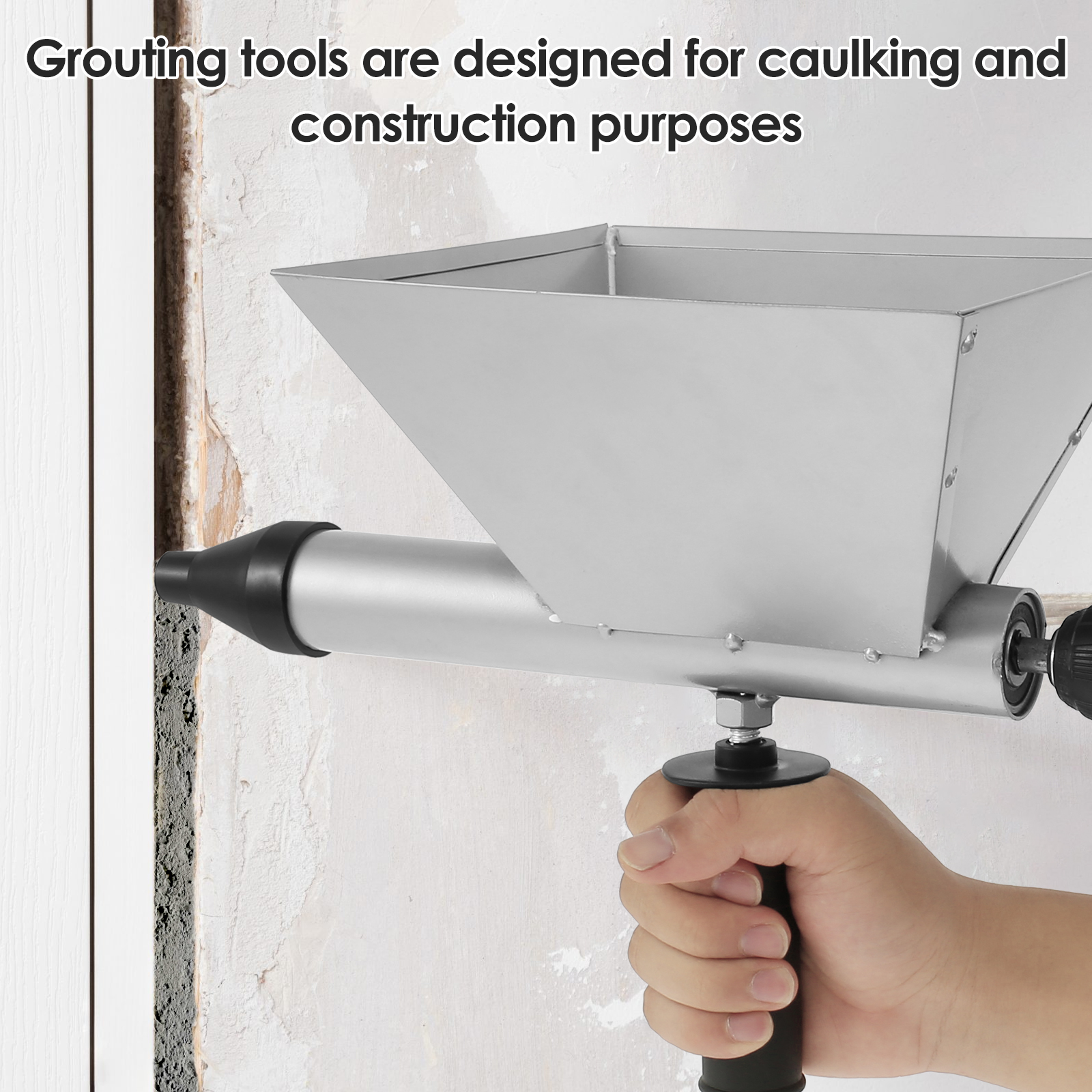 Sturdy Steel Electric Mortar Grouting Machine, Caulking Attachment for Doors and Windows