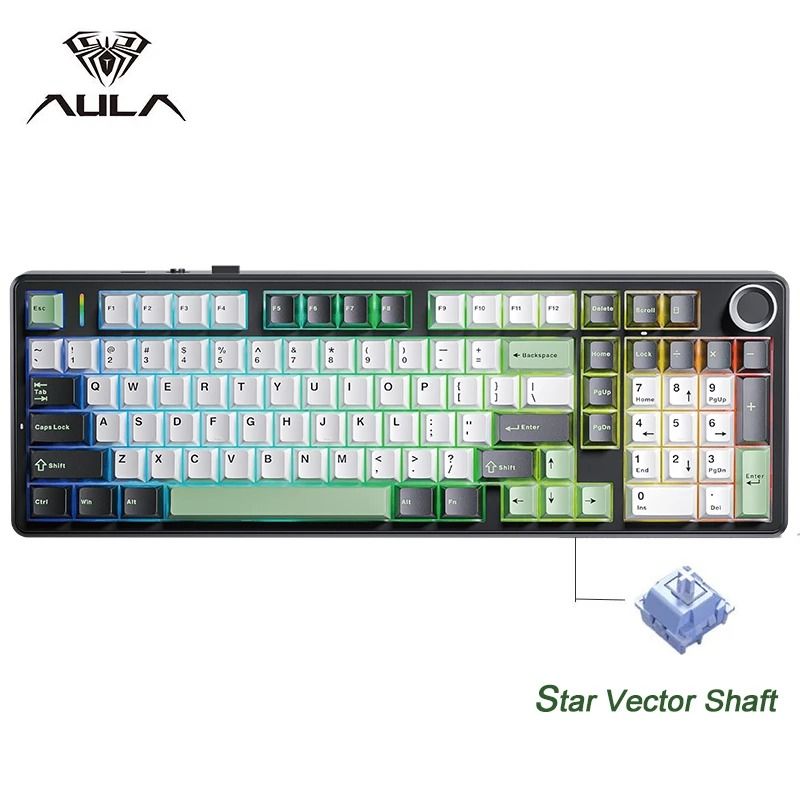 AULA F99PRO Wireless Mechanical Gaming Keyboard with Knob and Hot Swappable Gasket Mount